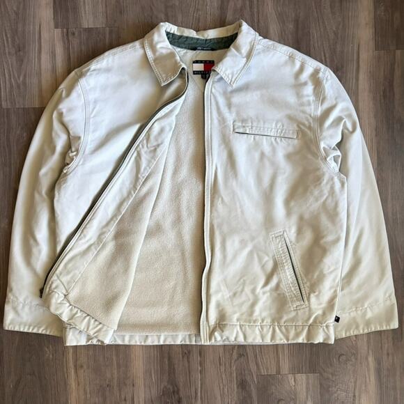 Vintage Detroit Style Jacket Size XXL Sherpa Lined Work Cream Canvas Tommy Worn - Picture 1 of 9
